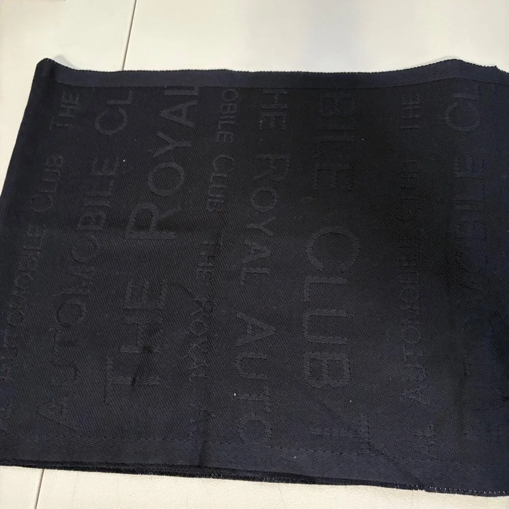The Royal Automobile Club Scarf Navy Blue 100% Wool Jacquard Made in Italy Light